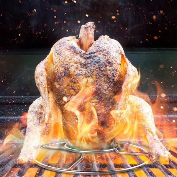 Stainless Steel Beercan Chicken Rack for Grilling and Smoking