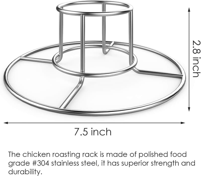 Stainless Steel Beercan Chicken Rack for Grilling and Smoking