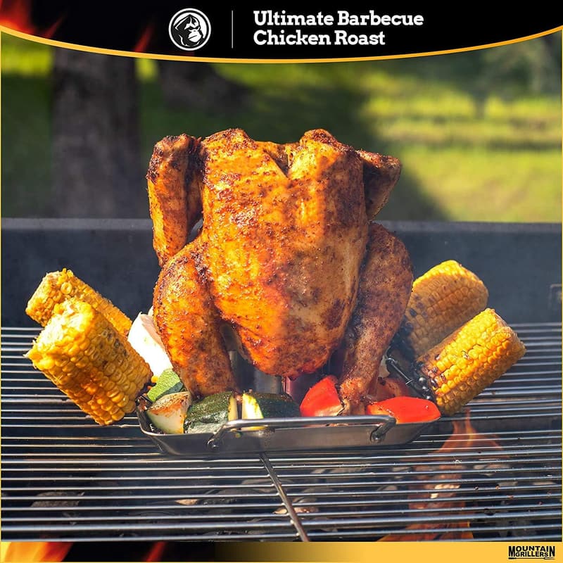 Beer Can Chicken Roaster Stand - Stainless Steel Barbecue Rack