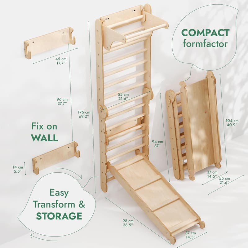Indoor Playground Jungle Gym Play Set for Kids Ages 2-12
