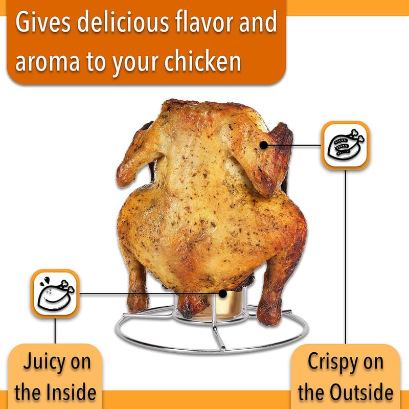 Stainless Steel Beer Can Chicken Holder for Grill