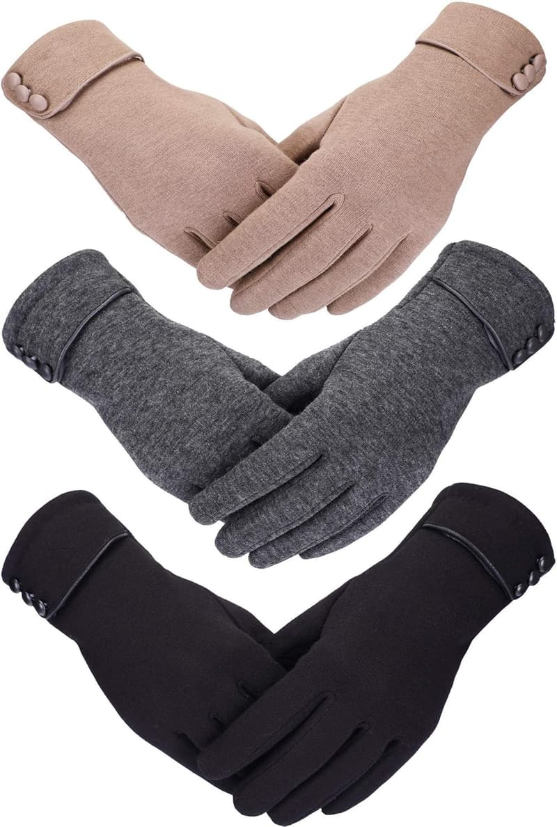 Winter Touchscreen Gloves for Women - Fleece Lined, Windproof