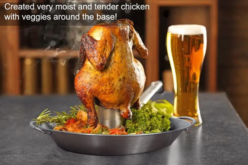12-Inch Stainless Steel Beer Can Chicken Holder Grill Rack