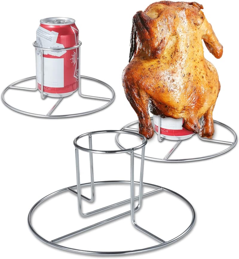 Stainless Steel Beer Can Chicken Holder - 2 Pack for Grilling
