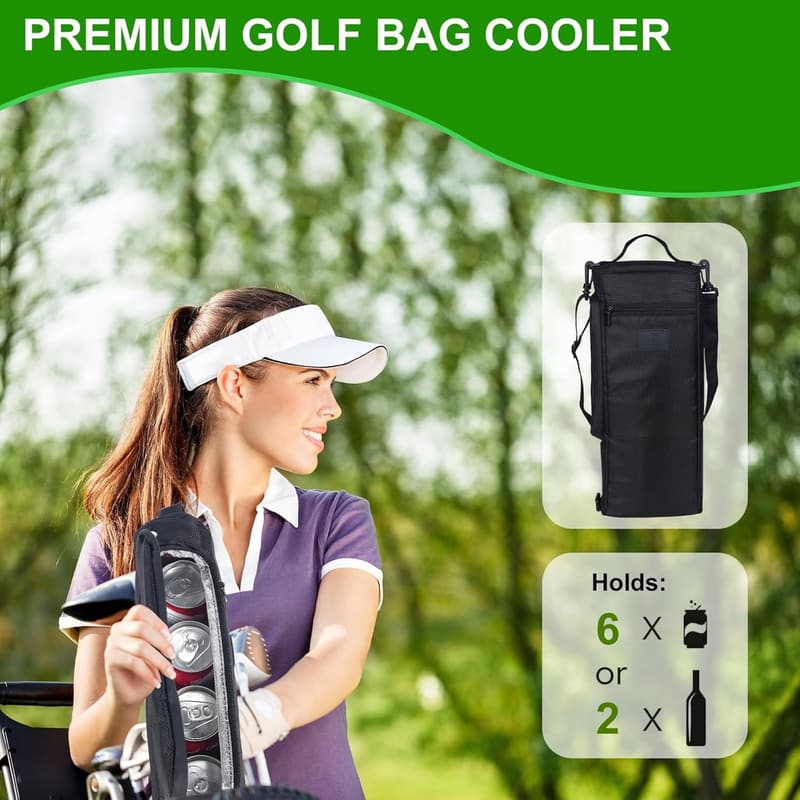 Father's Day Golf Bag Cooler - Holds 6 Cans, Ideal Gift for Dad