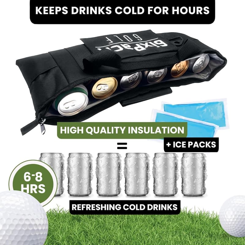 Portable Golf Cooler Bag with Insulation and Ice Packs