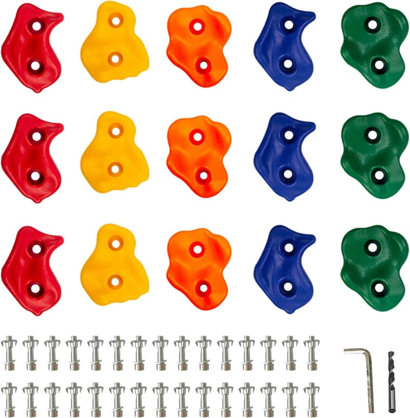 Colorful Pig Nose Climbing Holds Set for Kids - 15 Pieces