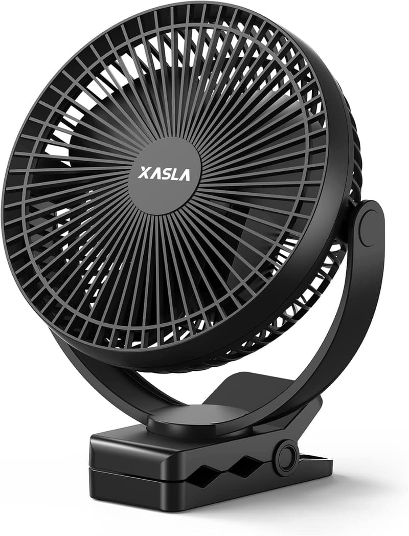 Rechargeable 8-Inch Portable Clip-On Fan for Outdoor Use