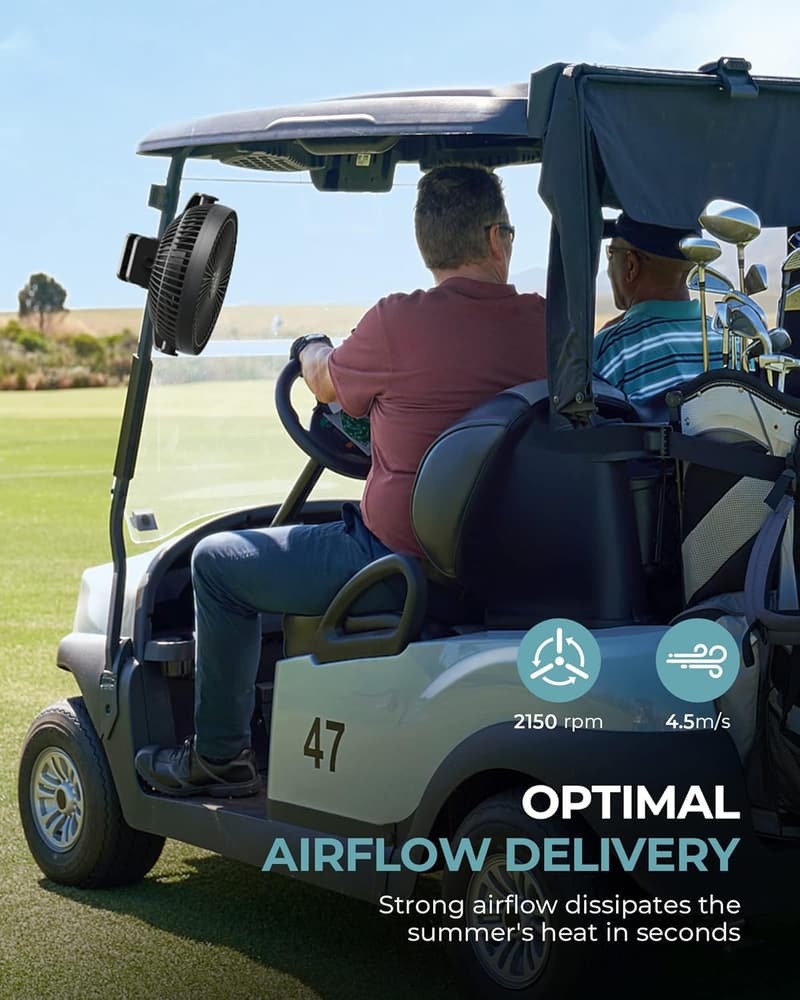 Rechargeable 8-Inch Portable Clip-On Fan for Outdoor Use