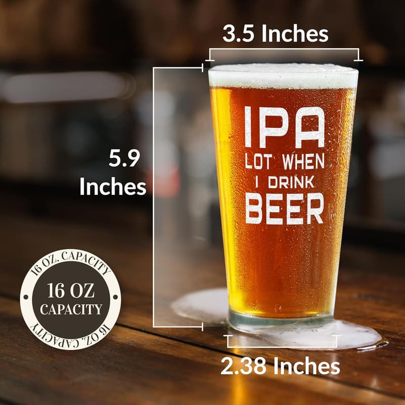 Funny Gift for Him: Engraved 16 oz Beer Pint Glass