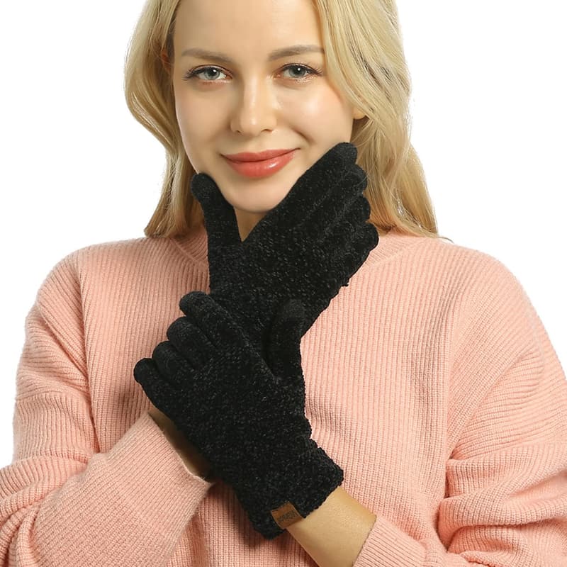 Warm Chenille Winter Touchscreen Gloves for Women