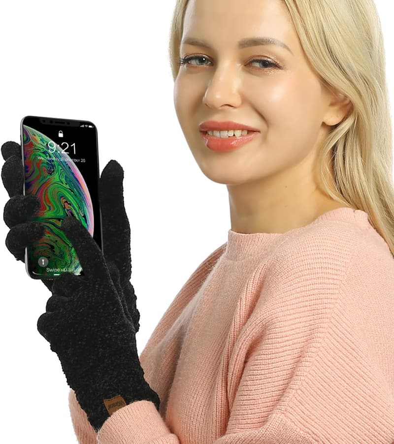 Warm Chenille Winter Touchscreen Gloves for Women