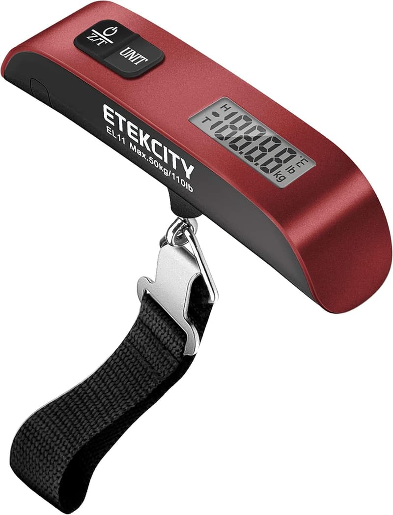 Digital Luggage Scale for Travel, 110 lbs Capacity, Battery Included