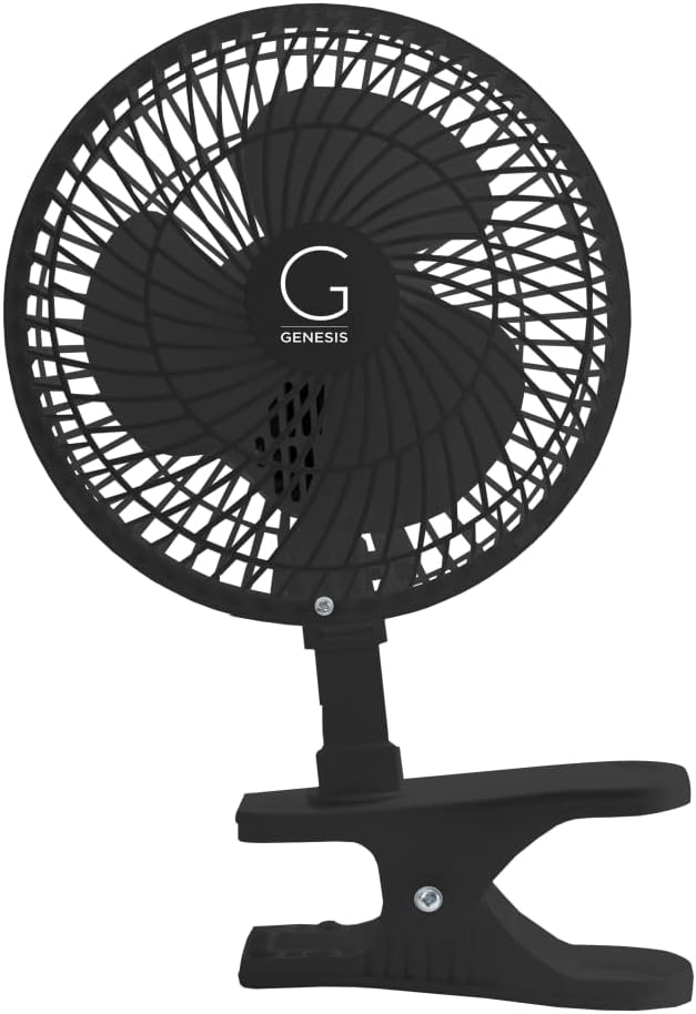 Genesis 6-Inch Quiet Convertible Table-Top & Clip Fan - Black
