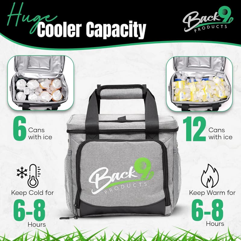 12-Can Golf Cooler Bag with Magnetic Lid – Insulated Backpack