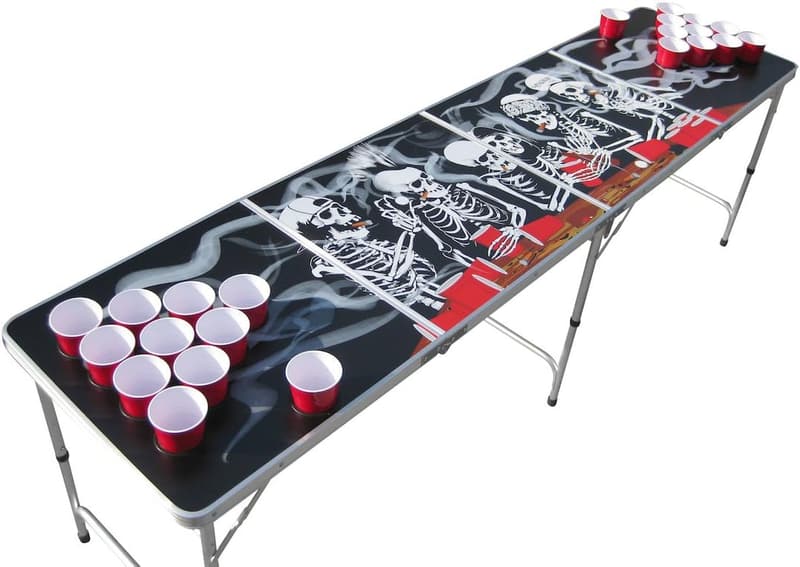Portable Pong Table with Cup Holes for Tailgating & Camping