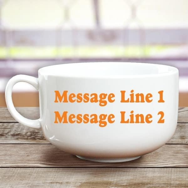 Personalized White Ceramic Cereal Bowl with Handle, 32 oz.