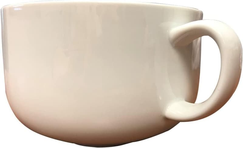 Personalized White Ceramic Cereal Bowl with Handle, 32 oz.