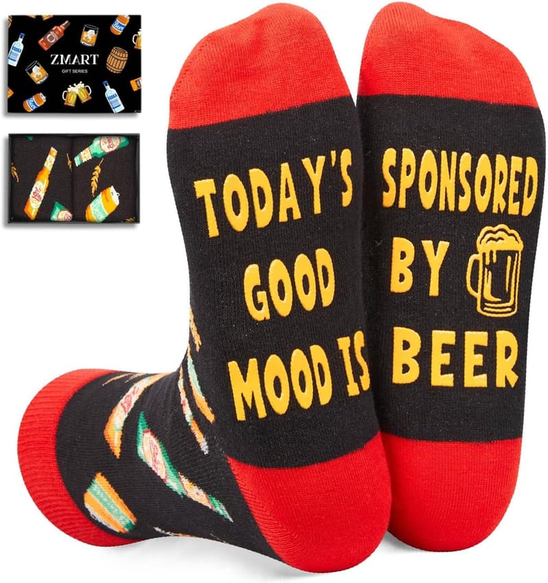 Funny Drink Lover Gift Set - Wine, Beer, Coffee, & Socks