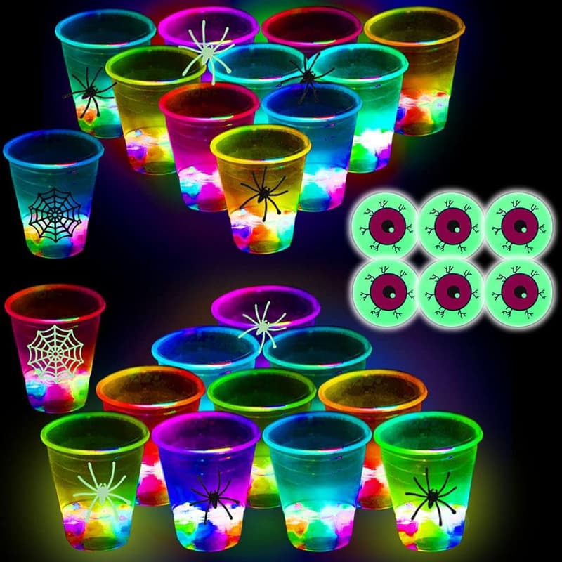 Halloween Glow in the Dark Beer Pong Set - 22 Cups, 6 Balls
