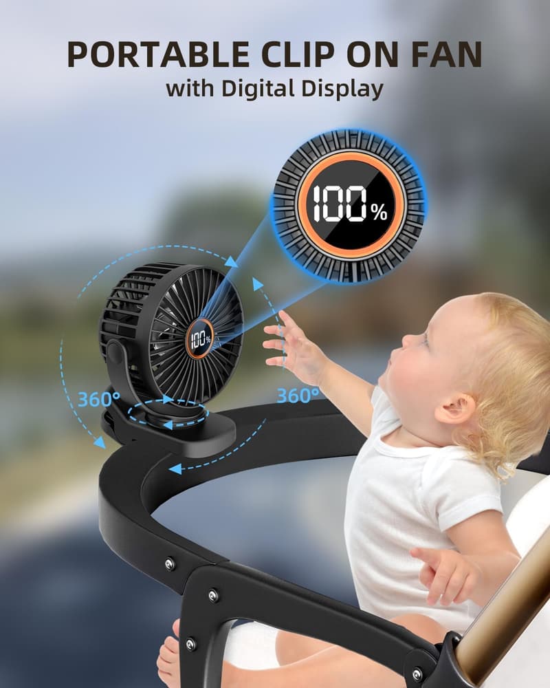 Portable Battery-Operated Fan with 3 Adjustable Speeds