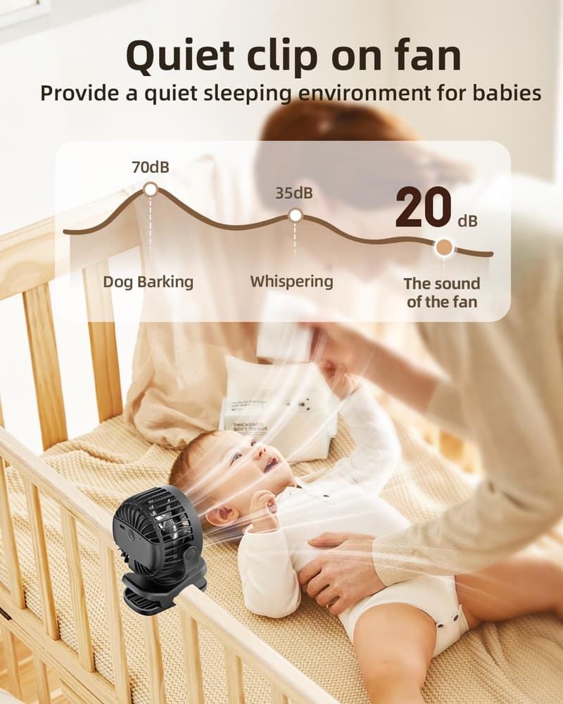 Portable Battery-Operated Fan with 3 Adjustable Speeds
