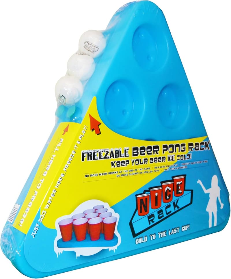 Freezable Beer Pong Rack Set with 2 Racks and 3 Balls