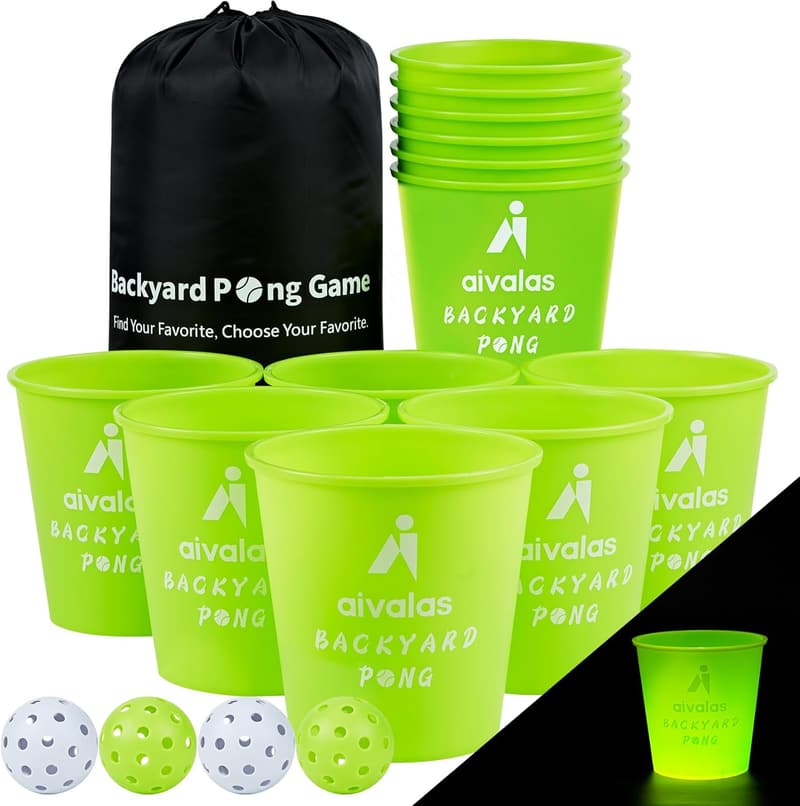Glow-in-the-Dark Yard Pong Game for Adults & Families