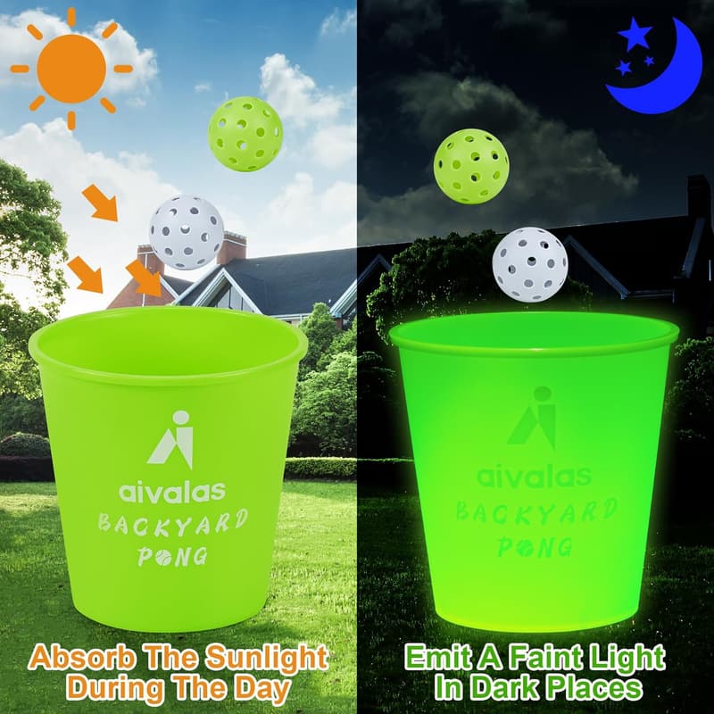 Glow-in-the-Dark Yard Pong Game for Adults & Families