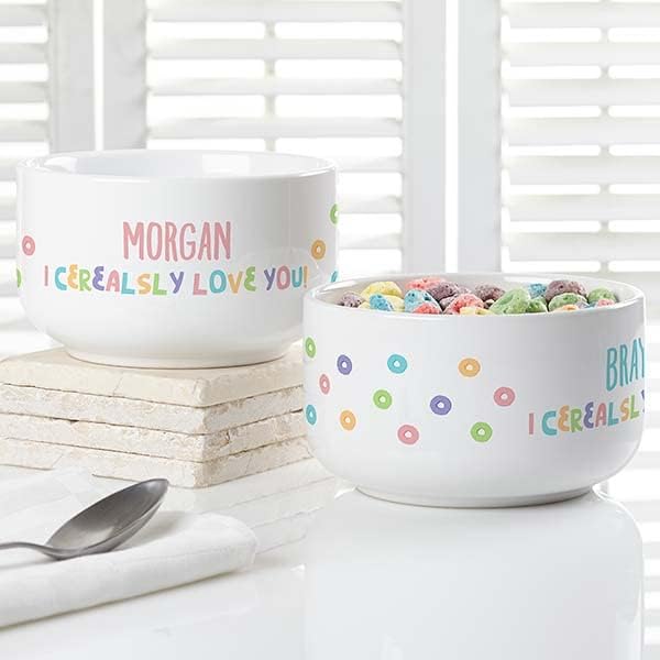 Customizable 14oz Kids Cereal Bowl - Dishwasher & Microwave Safe