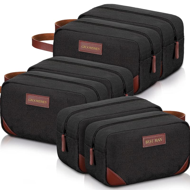 Groomsmen Toiletry Bag Set - Water Resistant Travel Kit