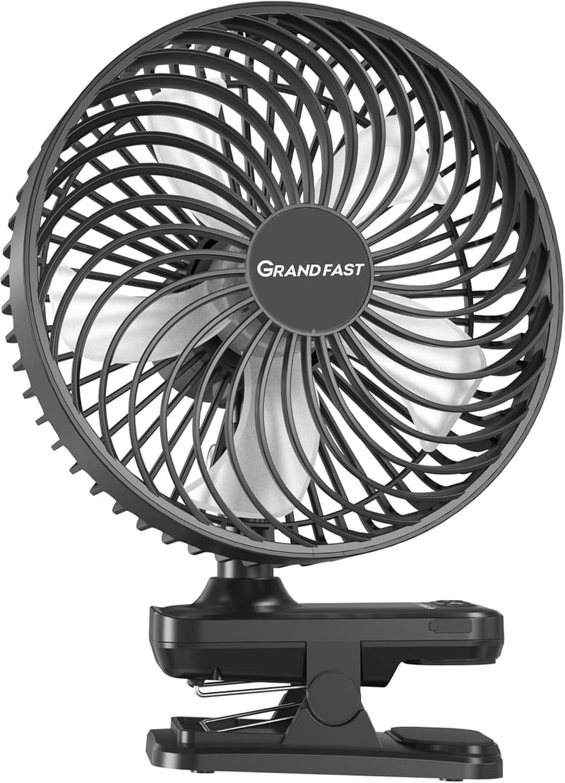 Portable 10000mAh Rechargeable Clip-On Fan with 42H Runtime