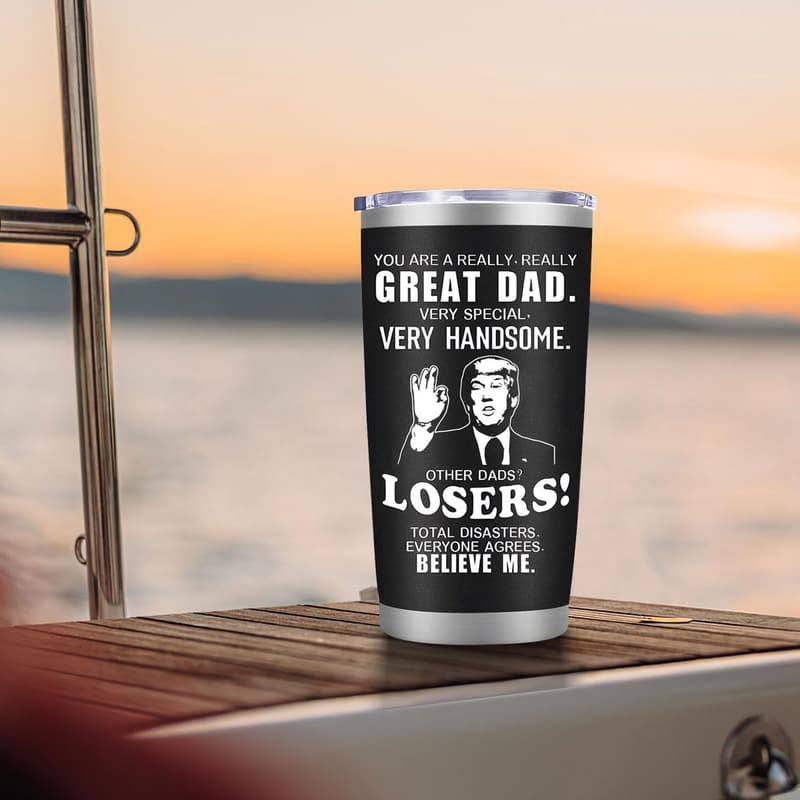 Father's Day 20 oz Black Tumbler Gift for Dad