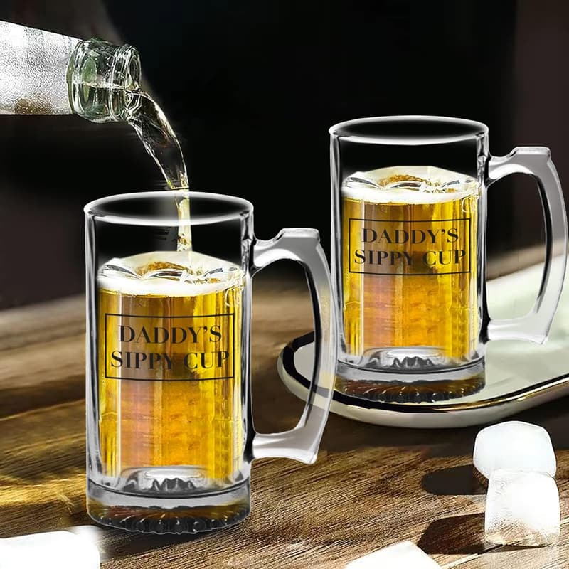 Funny 16oz Beer Glass for Dads - Perfect Father's Day Gift