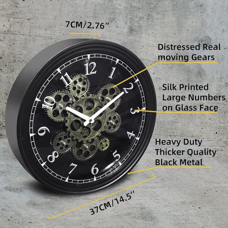 Vintage Industrial Steampunk Wall Clock for Home Decor