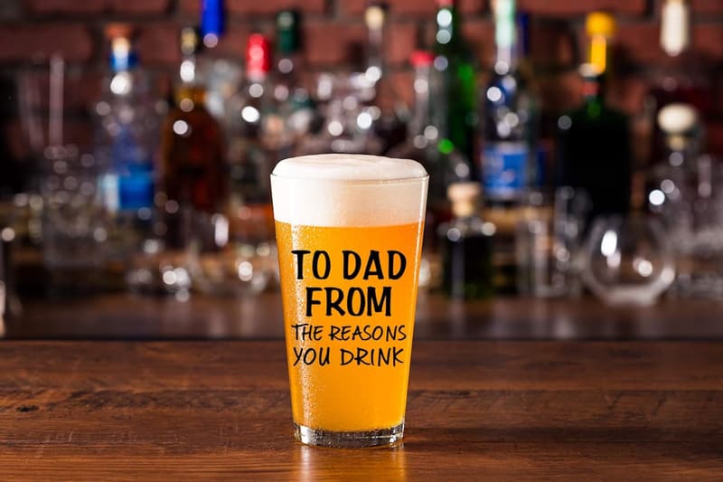 Funny Gift Beer Glass for Dad - Birthday & Father's Day