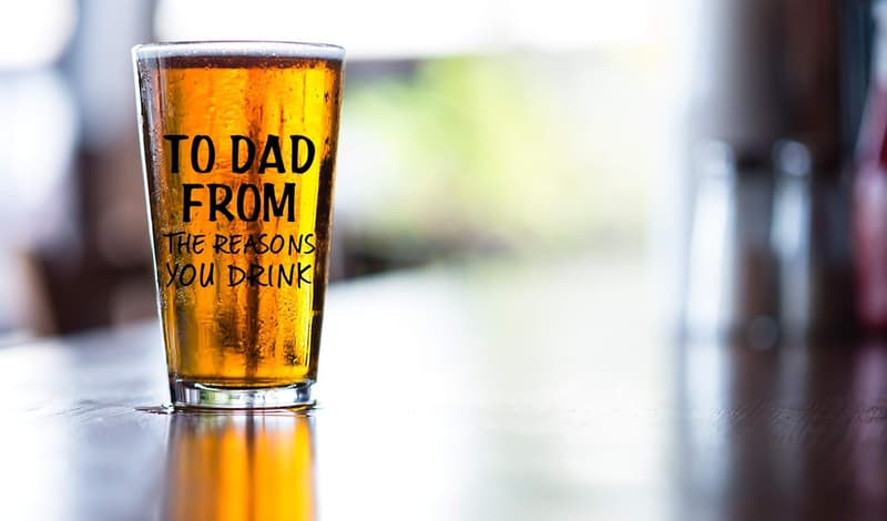 Funny Gift Beer Glass for Dad - Birthday & Father's Day