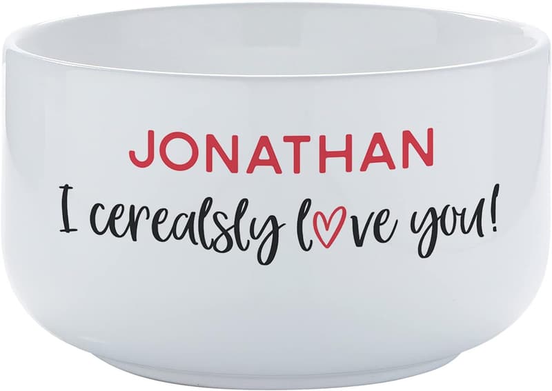 Valentine's Day Personalized 'I Cerealsly Love You' Bowl