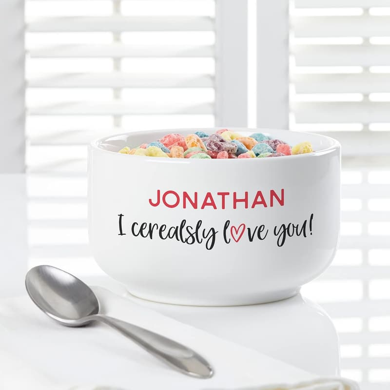 Valentine's Day Personalized 'I Cerealsly Love You' Bowl