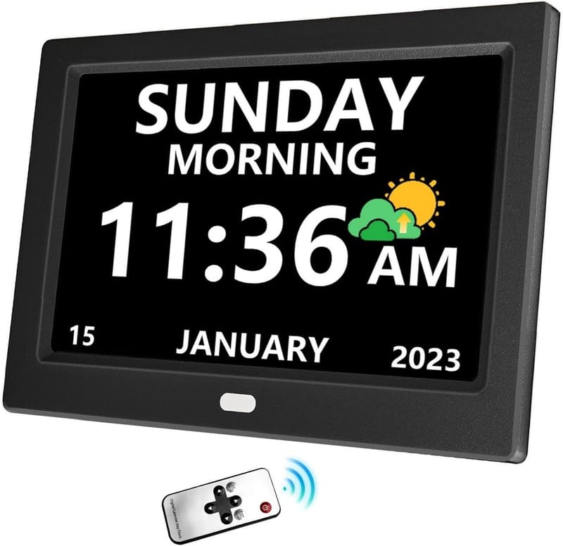 Large Font Digital Alarm Clock for Seniors with Date, Alarms, & Reminders
