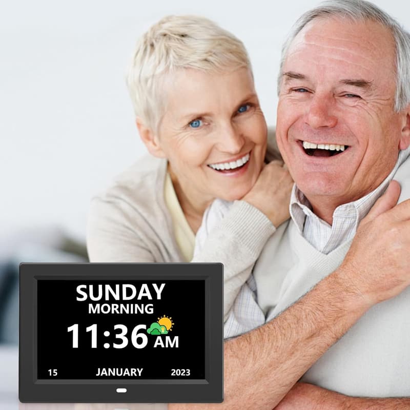 Large Font Digital Alarm Clock for Seniors with Date, Alarms, & Reminders