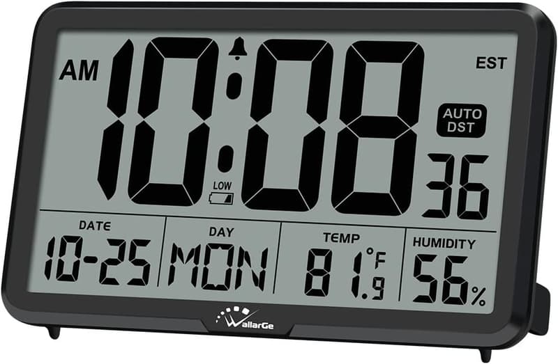 Digital Wall Clock with Temperature & Humidity for Offices & Bedrooms