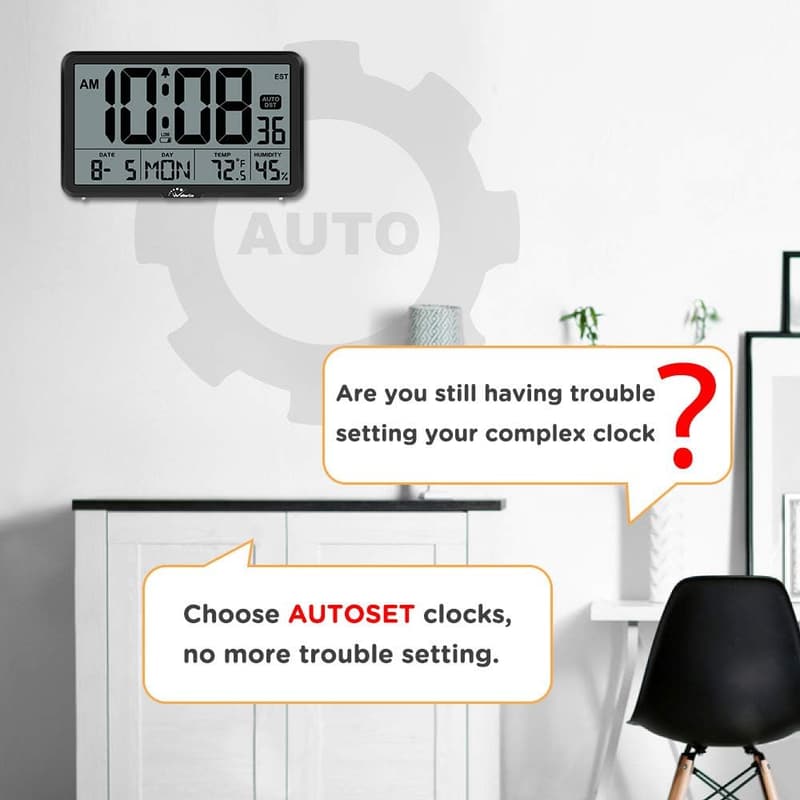 Digital Wall Clock with Temperature & Humidity for Offices & Bedrooms