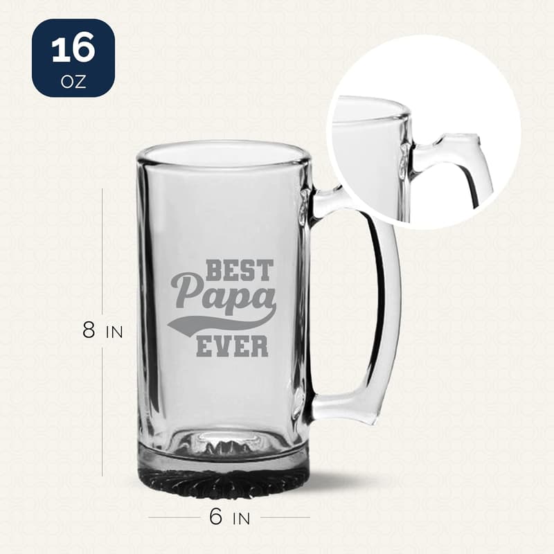 Father's Day 16oz Beer Glass - Best Papa Gift Mug