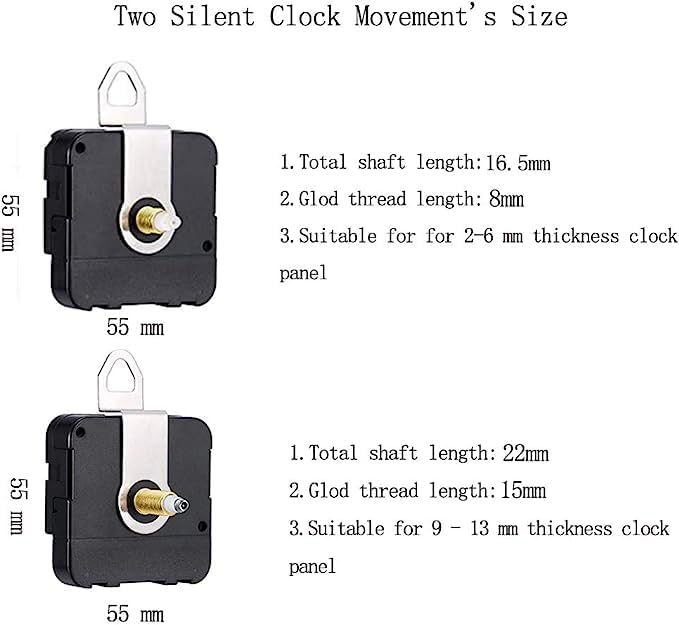 DIY Clock Repair Parts: Silent Movement Mechanism with 6 Hand Sets