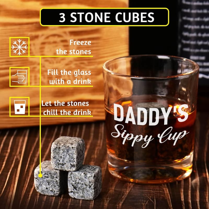 1st Father's Day Whiskey Set for New Dads, Unique Gift Ideas