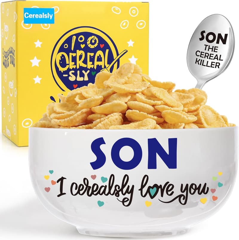Funny Ceramic Cereal Bowl Gift for Son's Birthday