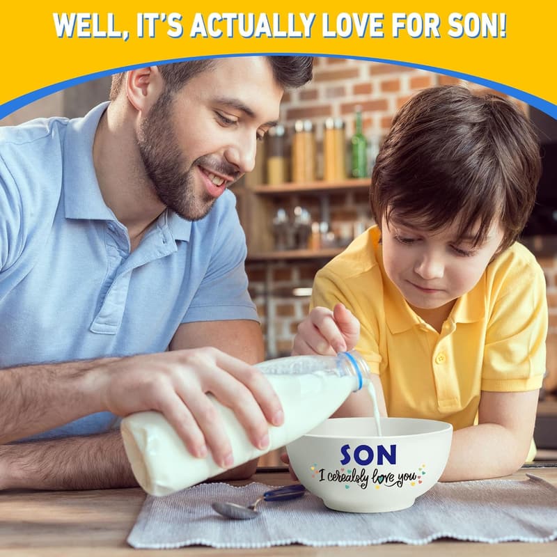 Funny Ceramic Cereal Bowl Gift for Son's Birthday