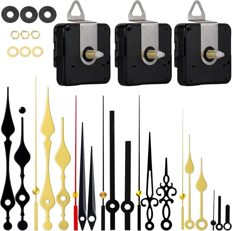 High Torque Clock Mechanism Replacement Kit with 7 Clock Hands