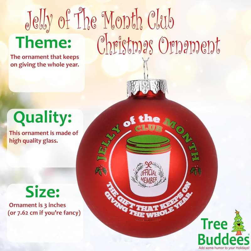 Christmas Red Glass Ornament - Tree Buddees Jelly of The Month Club